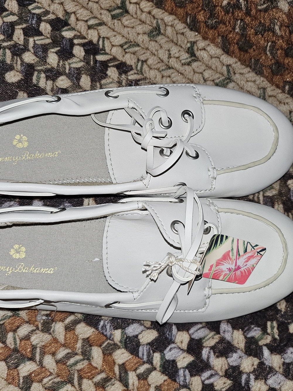 Tommy Bahama  Off White Boat Shoes